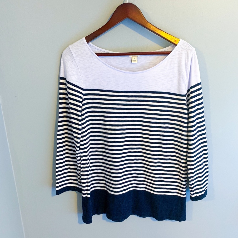 J. Crew color block striped long sleeve shirt